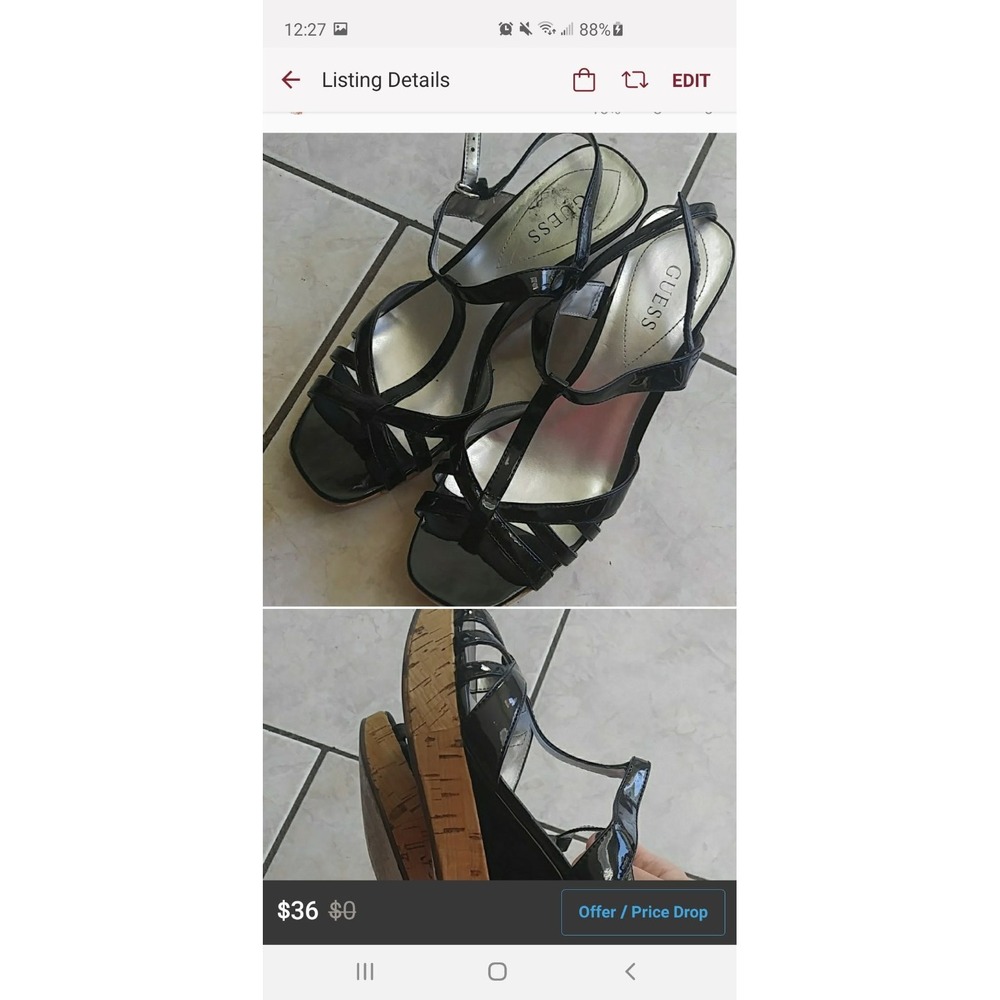 Guess black wedges 6.5